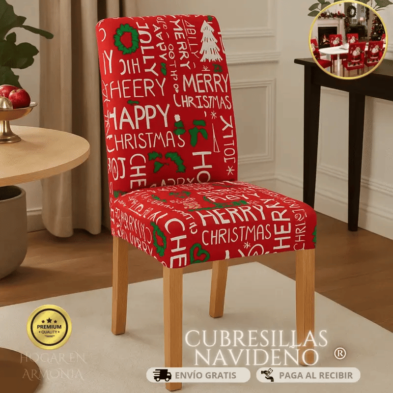 SET X 6 CUBRESILLAS NAVIDEÑO