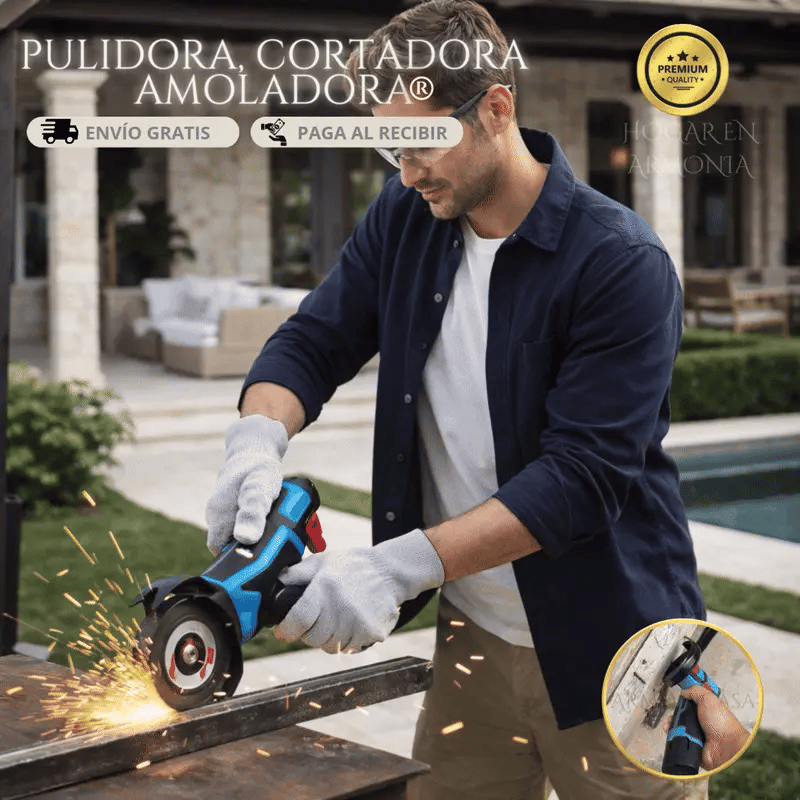 Pulidora, Cortadora y Amoladora Angular Inalámbrica