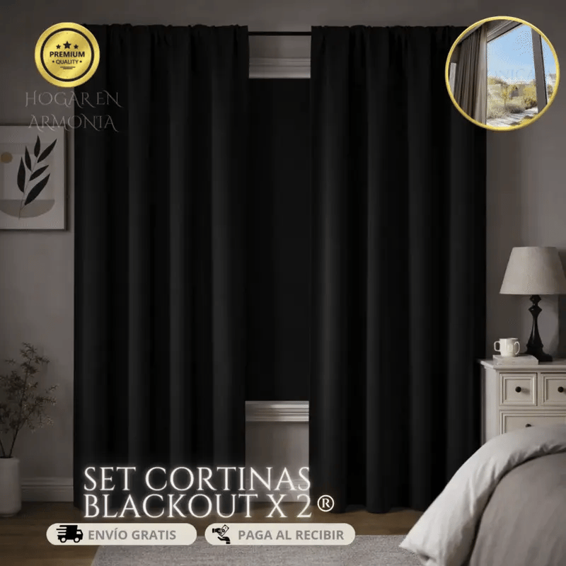 Set de cortinas BlackOut de 2 piezas
