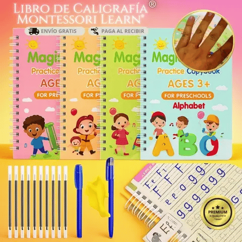 Set x 4 Libros de Caligrafía Montessori Learn®