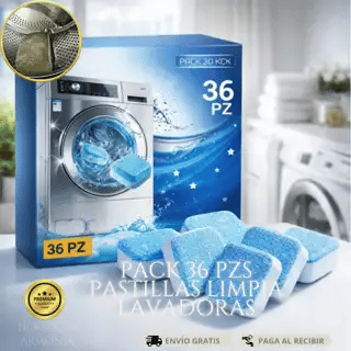 PACK 36 PZS PASTILLAS LIMPIA LAVADORAS