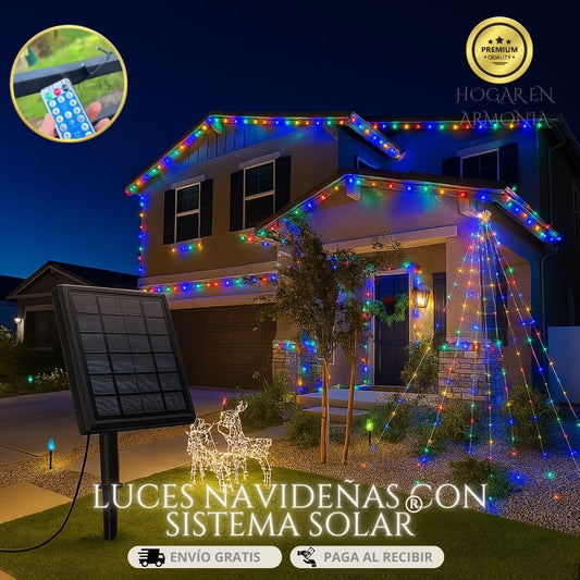 LUCES NAVIDEÑAS CON SISTEMA SOLAR