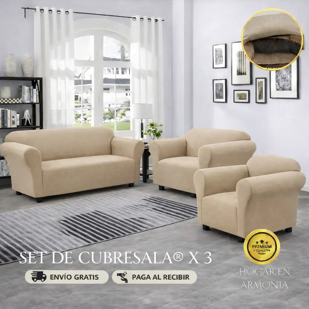 Set de cubresalas de 3 piezas