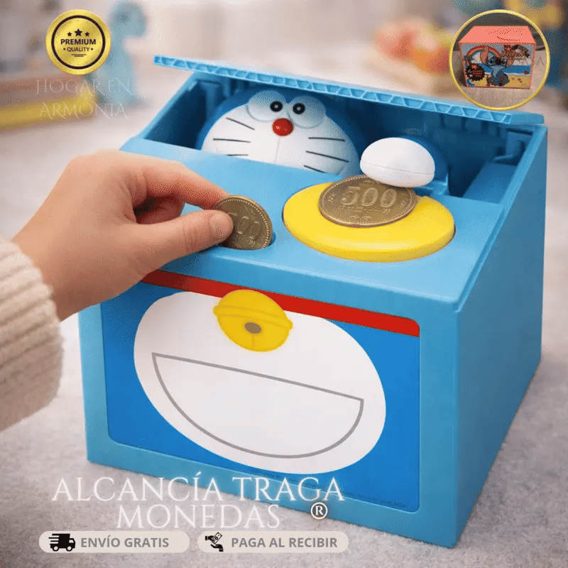 Alcancía traga monedas para niños