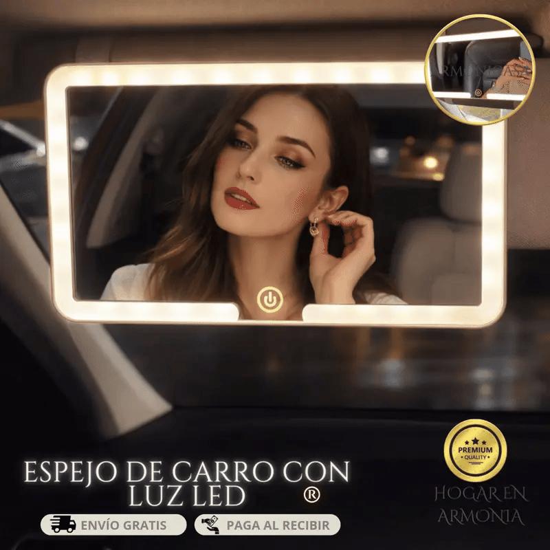 Espejo De Carro Con Luz LED