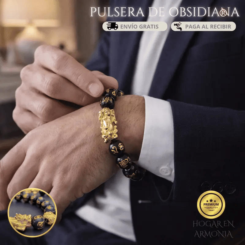 Pulsera Espiritual Feng-Shui De Obsidiana