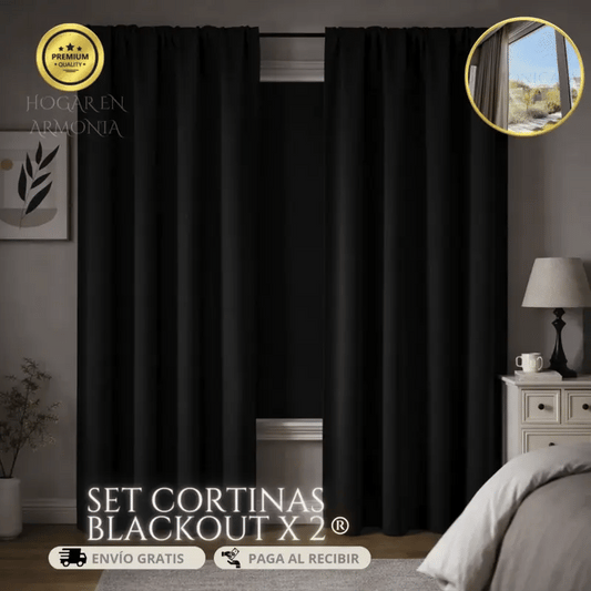 Set de cortinas BlackOut de 2 piezas