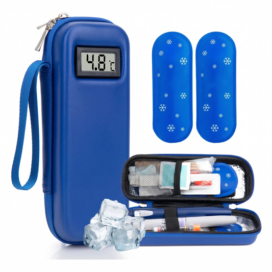 Estuche Termico para Insulina con Termometro Digital - Incluye 2 Geles Refrigerantes